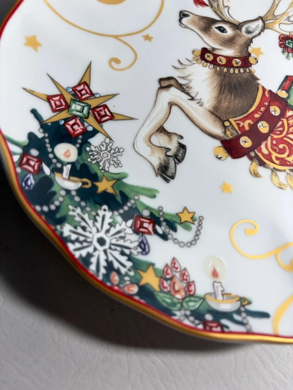Williams Sonoma NEW Twas the Night Before Christmas Reindeer Salad Plate